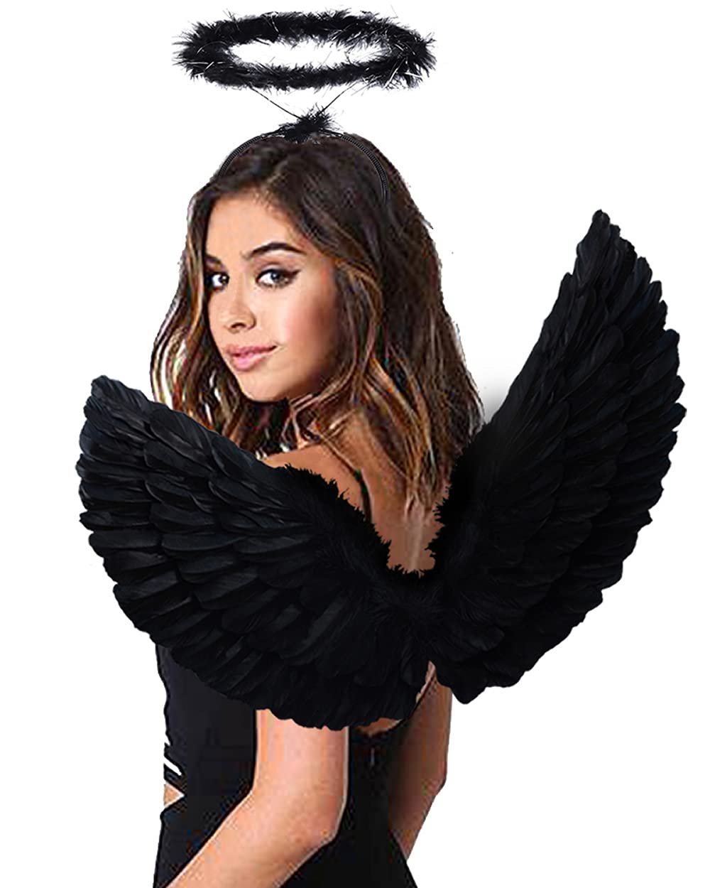 Angel Wings and Halo Angel Wings Costume for Kids Adult Halloween Xmas