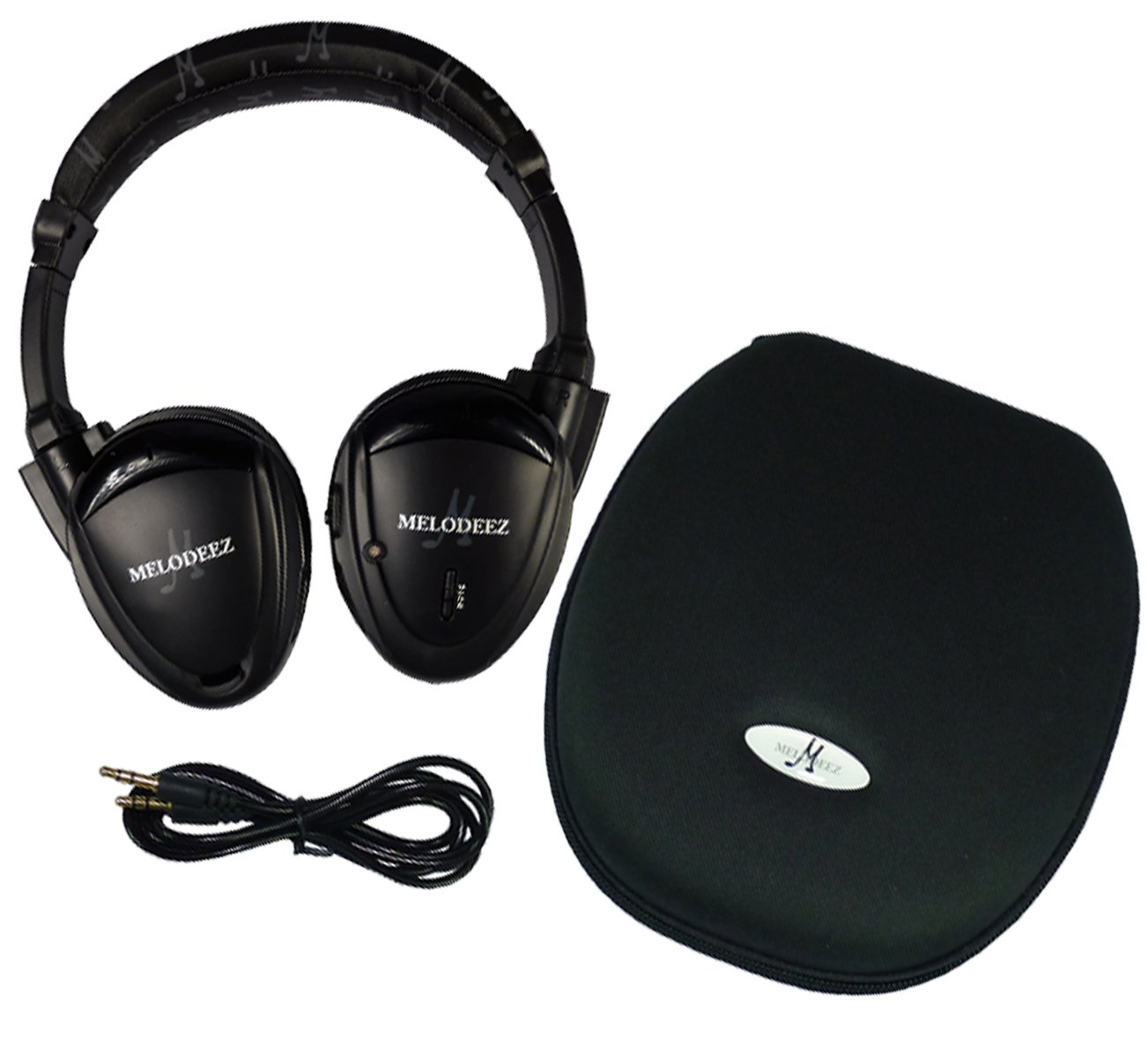 Wisconsin Auto Supply MDZHP-FF-BLK-(1) Black Wireless Headphone (2 Channel Fold Flat DVD Player with Case and 3.5 mm Auxiliary Cord), 1 Pack