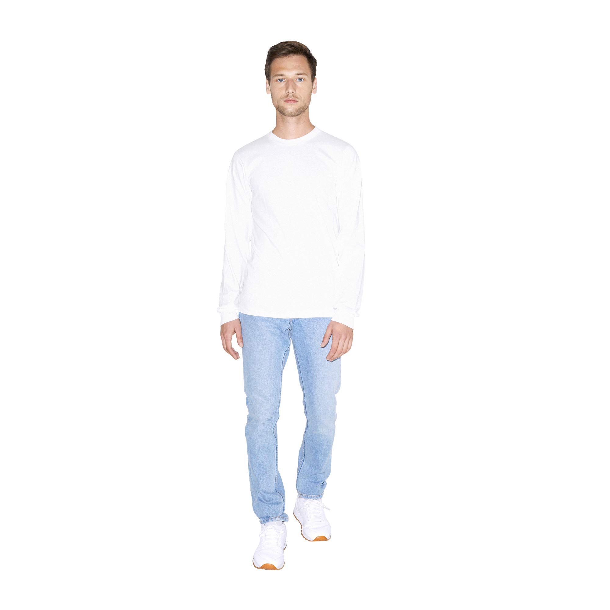 American Apparel Organic Fine Jersey Crewneck Long Sleeve T-Shirt T-Shirt Mixte