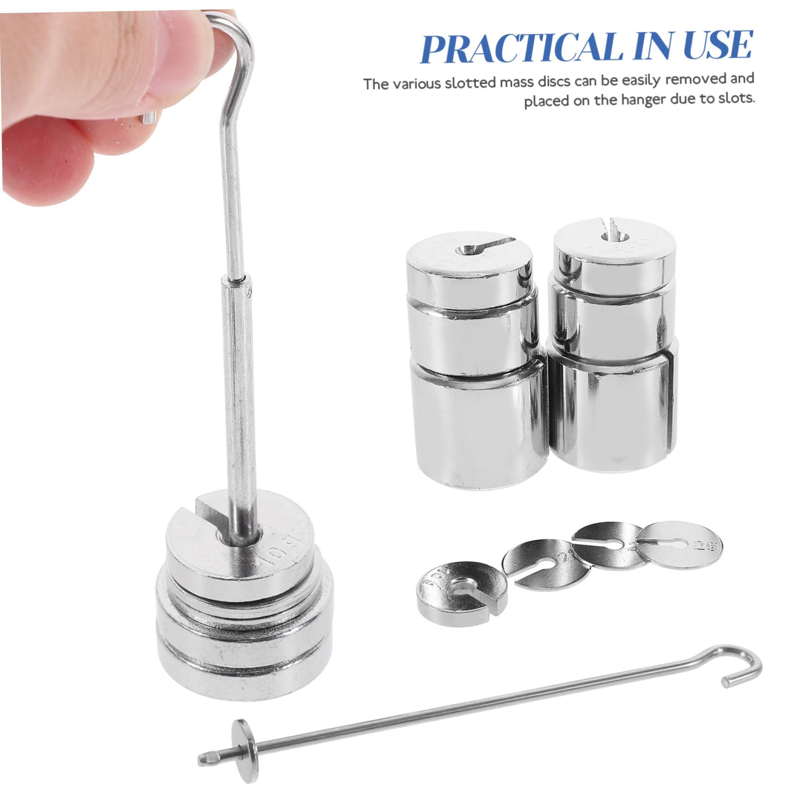 Laborgewichte Satz mit Haken aus Stahl, Silber, 1 Satz