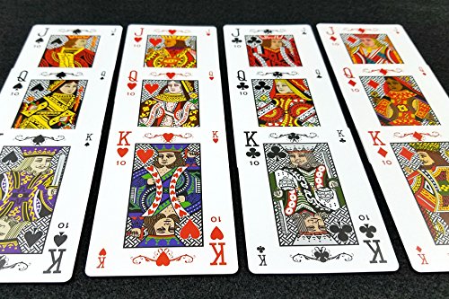 Canasta Clásico Playing Cards - Double Deck Set (1 Red, 1 Blue), Deluxe 4th Edition