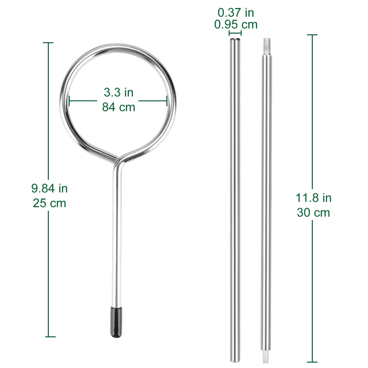 FunChem Set di supporto da laboratorio, supporto in acciaio inox con asta (56,9 cm di lunghezza), morsetto girevole regolabile a 4 rebbi, anello di storta e 2 teste di testa