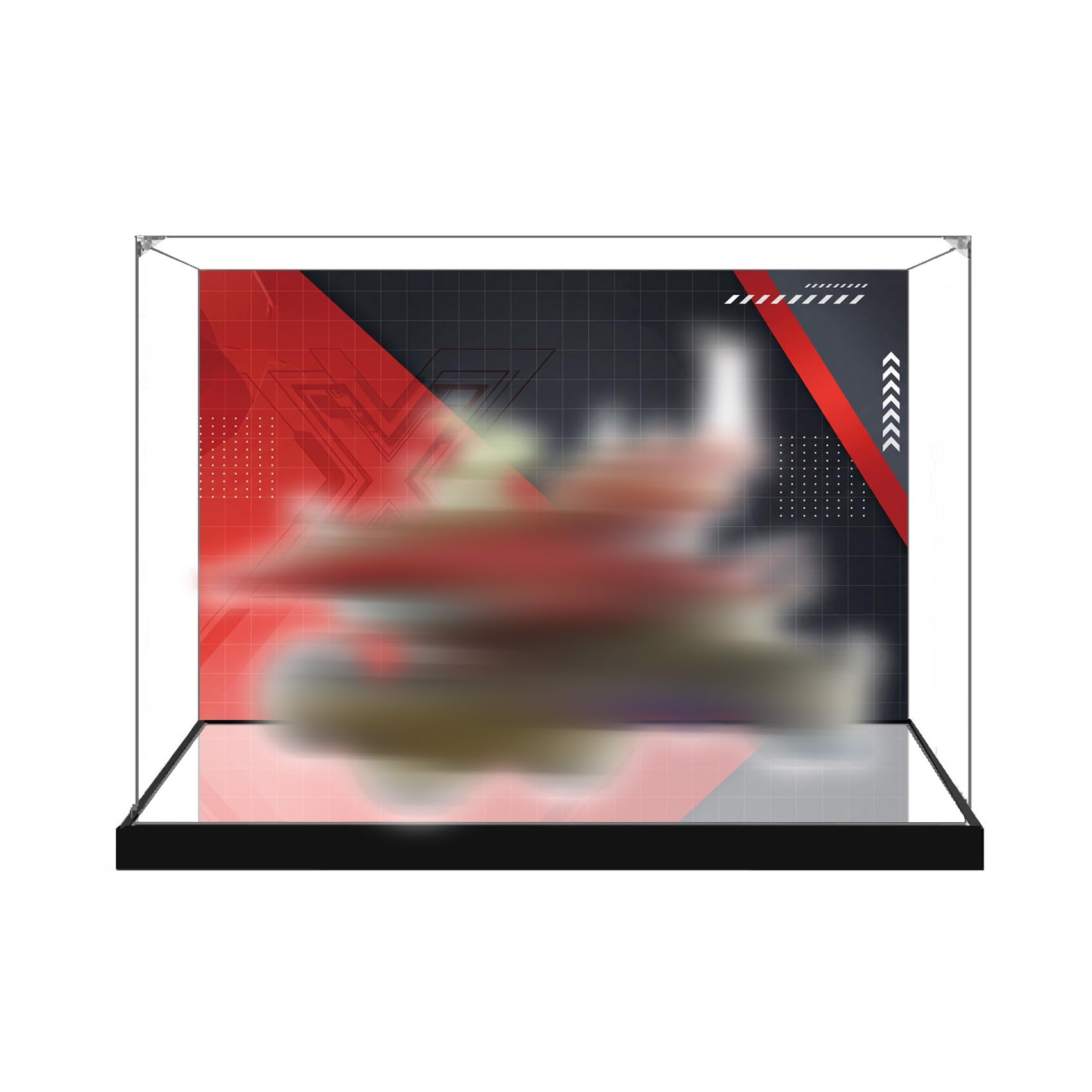 Acrylic Display case Compatible with Lego 71869 tank Model, Dustproof, Storage Box,Compatible with 71869 (Box Only) (Mirror base+Background C)