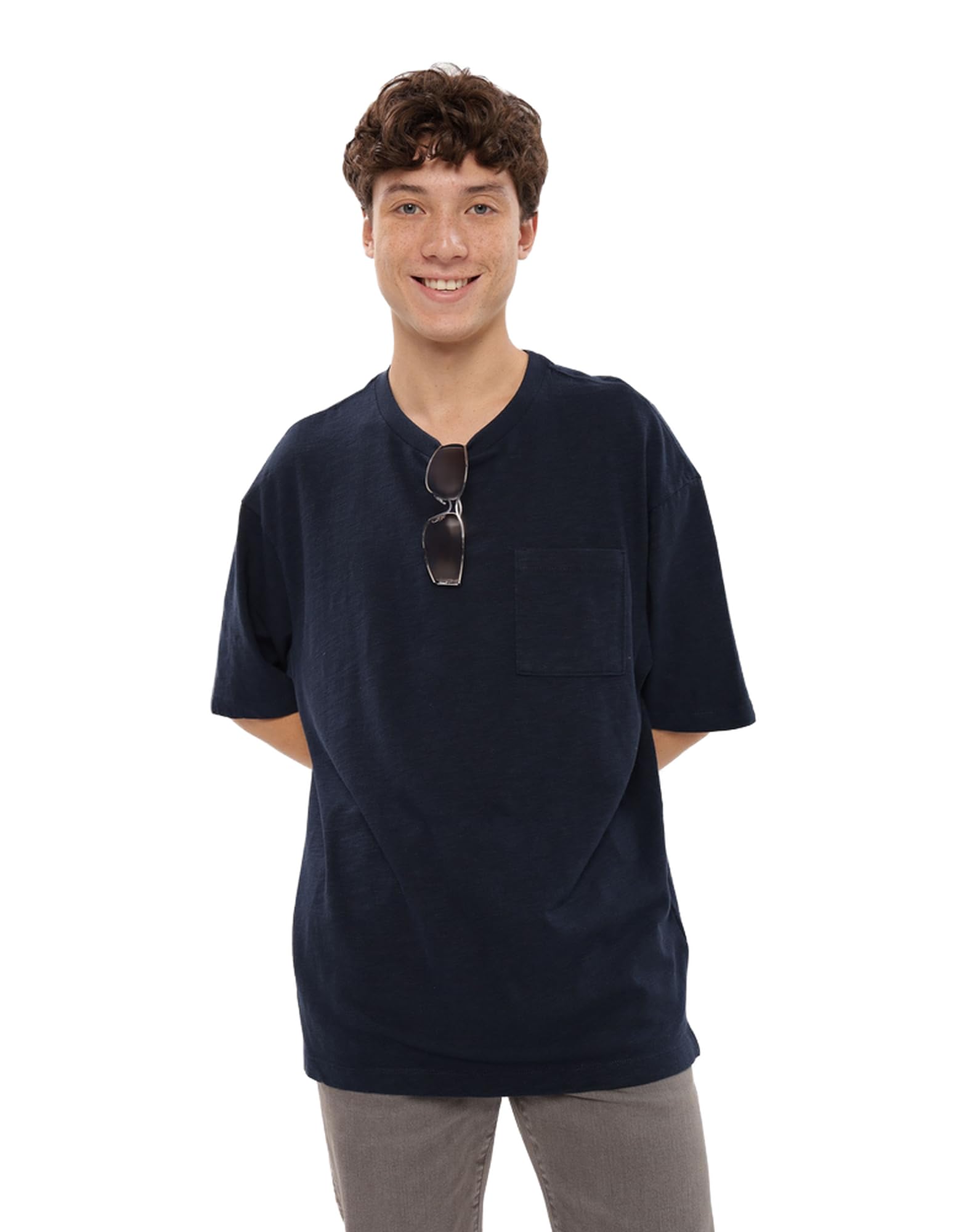 American EagleMens U-1164-2945-410 Oversized Pocket T-Shirt
