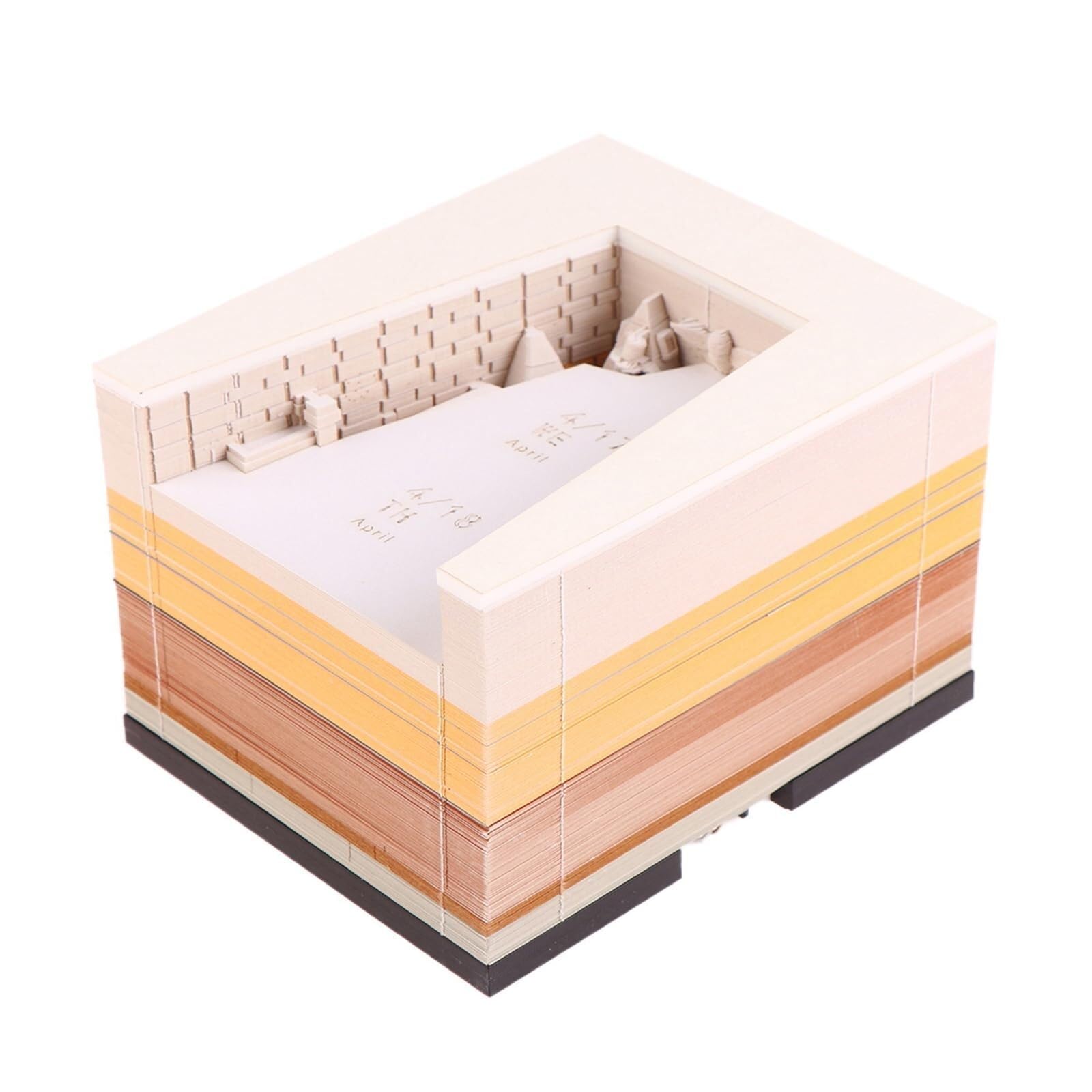 Monatlicher Tischkalender Kalender 2026, Schreibtisch-Notizblock mit 3D-Katzenmotiv aus Papier, Geschenkidee Rezeptionisten-Zubehör(Diagon Alley,With Light)
