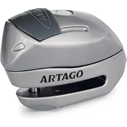 Alarma Moto Pilas Artago 24S.6M Candado Antirrobo Moto Disco con Warning y Alarma 120 dB ON/Off Activación Opcional, Módulo Reemplazable, Pila Larga Duración, Diseño Exclusivo, Impermeable, Cuerpo 100% Metálico ø6 mm