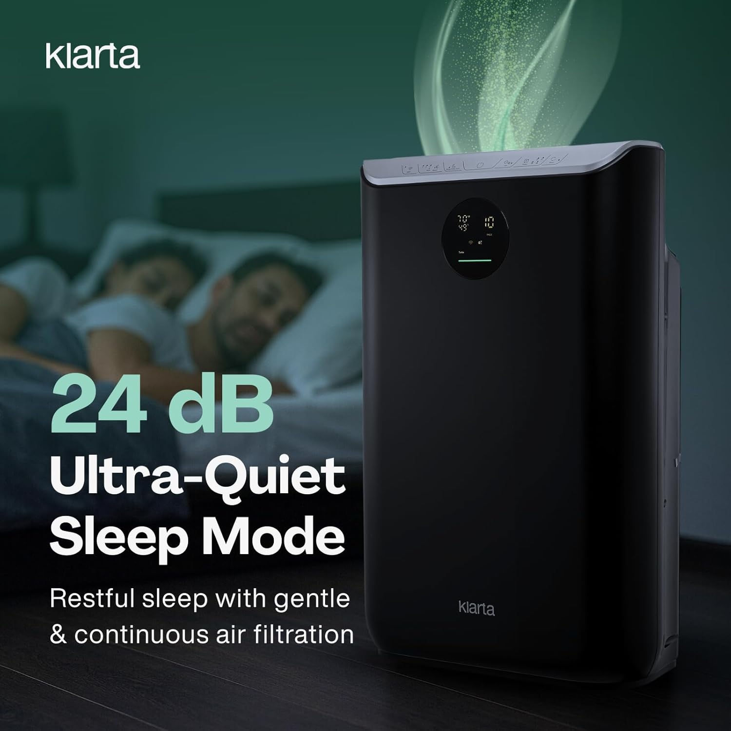 Air Purifier for Large Room - Up to 2775 ft - Smart WiFi App - Ultra Quiet 24 dB - Air Purifiers for Home Pets - Removes Allergens, Smoke & Pet Odors - 99.97% Particle Filtration - Klarta Stor Black