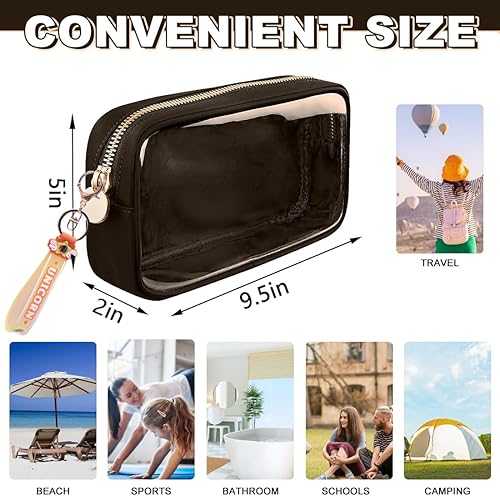 Miniatura 4 de Mini bolsa de maquillaje para mujeres y niñas, mini bolsa transparente con cremallera, bolsa de cosméticos para bolso, bolsa transparente de PVC y