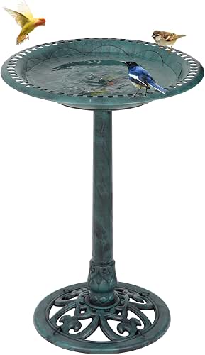 Nova Microdermabrasion 28 Inch Height Pedestal Bird Bath - Antique