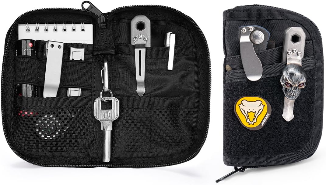 VIPERADE VE10 Tool Pouch, EDC Pocket Organizer for Men, Small EDC Organizer Pouch with 7 Pockets, EDC Pouch Organizer Utility Pouch for Multitools, Nylon Compact Organizer