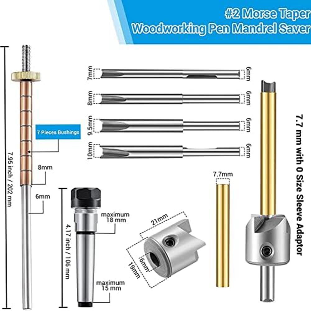 Kit de fabricación de bolígrafos, eje de bolígrafo y soporte para bolígrafo, mandril de giro de madera para hacer bolígrafos, torno de carpintería, piezas de repuesto accesorios B