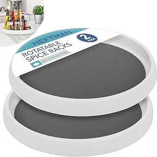 HEFTMAN Spice Tray Spinning Organiser - 2PCS x Lazy Susan Organizer 25cm for Various Kitchen Organisation Applications e.g. Rotating Spice Rack, Condiments Organiser & More - Lazy Susan Turntable 2PCS