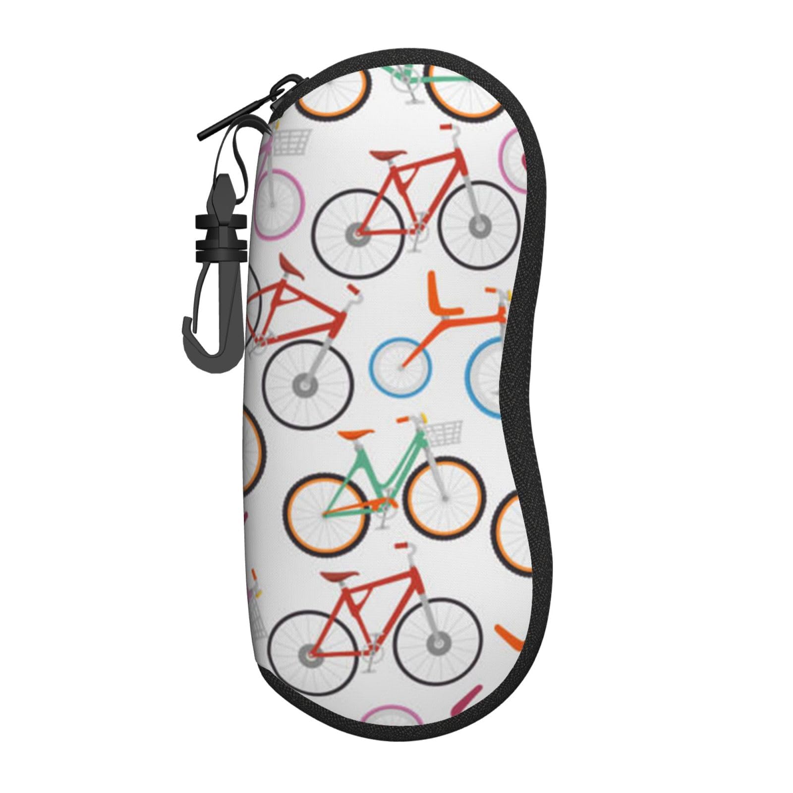 Hceaatb Glasses Case Bike Color Sport Soft Case Ultra Light Zipper Eyeglass Case With Belt Clip, Sunglasses Travel Pouch For Men Women