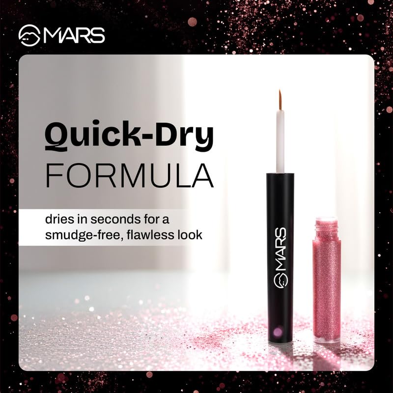 Image of MARS Twinkle Wink Glitter Eyeliner (1.6 ml) (04-DUO-DAZZLE) | Long-Lasting Sparkle Liquid Liner | Smudge-Proof, Quick-Dry Eye Makeup for Party, Wedding & Festival
