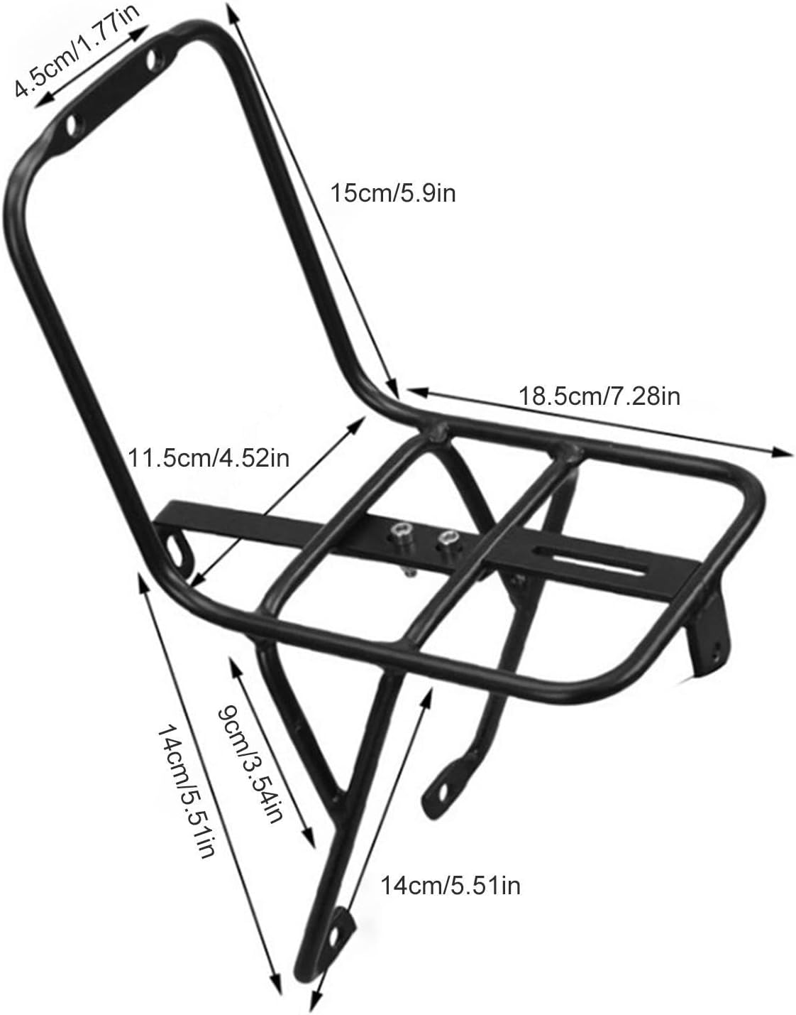 Bike Front Rack Aluminum Alloy V Brake Stand | Mountain Bike Rack Cargo Carrier for Mountain Road Folding City Cycling Commuting Touring Travel Trip Outdoor Riding