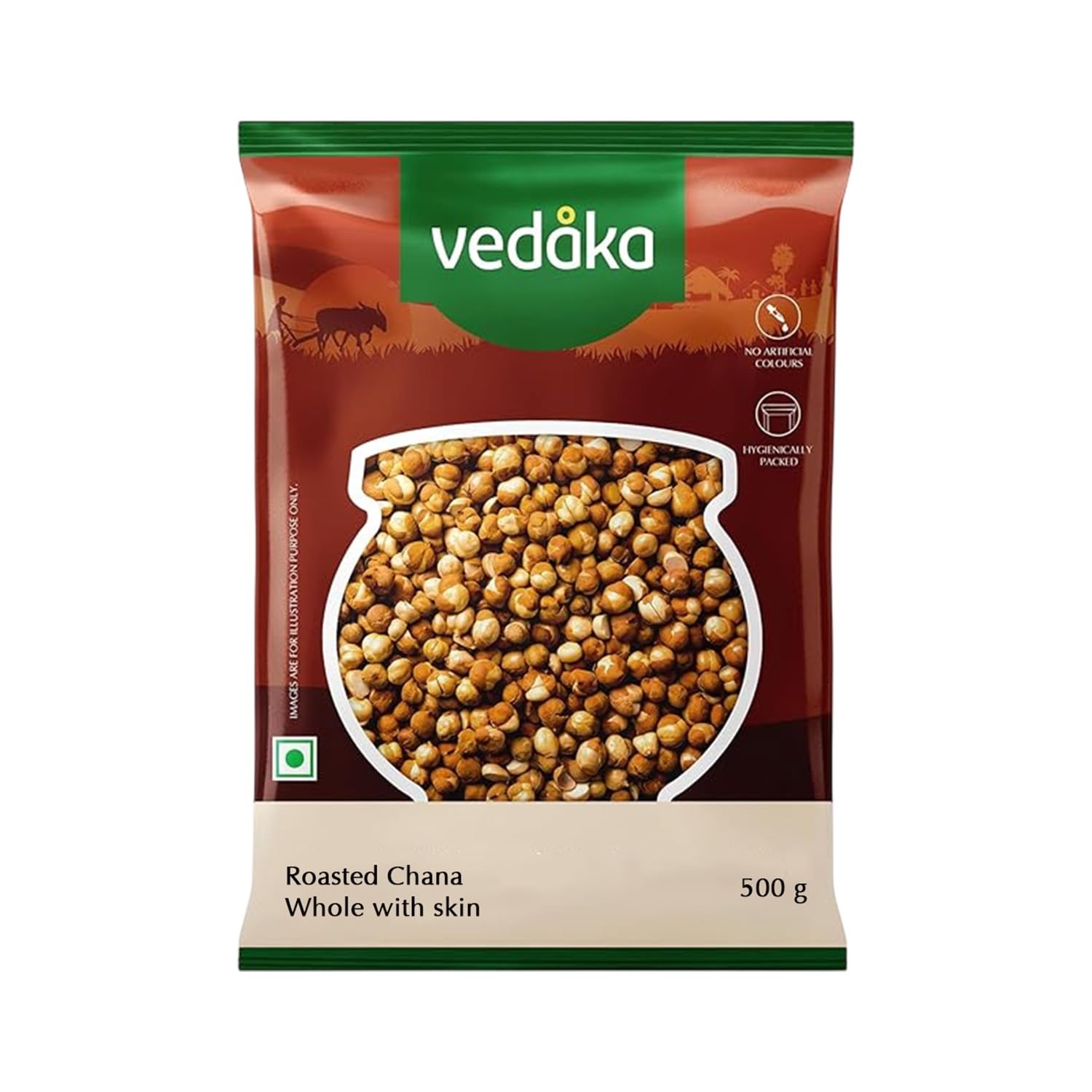 Amazon Brand - Vedaka Roasted Chana Whole with skin 500 g