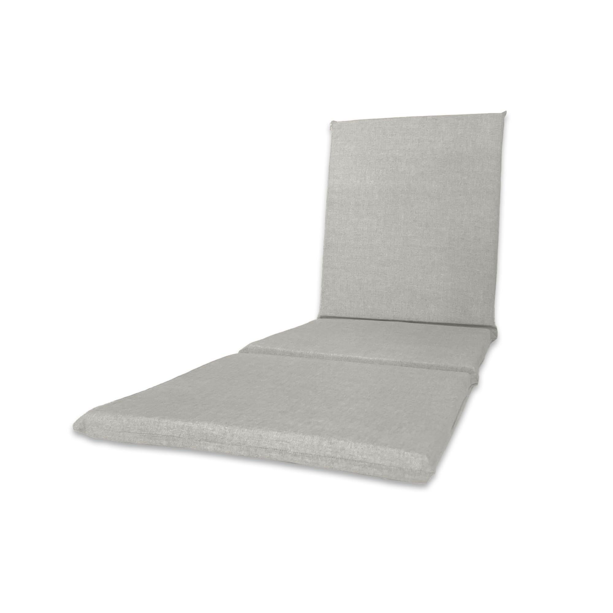 Il Tuo Artigiano Design Padded Cover for Lounger, Handmade Fully Removable Cover, Made in Italy, 190 x 60 cm (Light Grey)