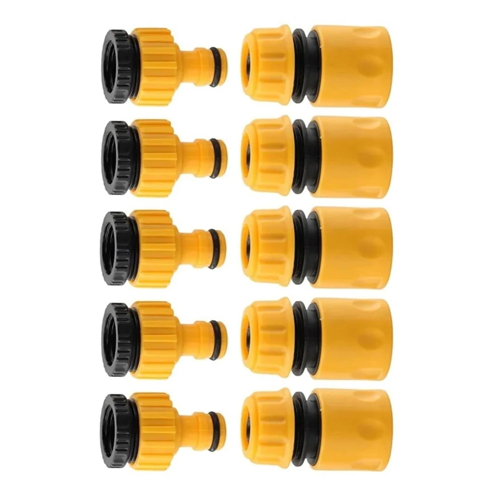 Juego de adaptadores de grifo de agua de conectores rápidos de manguera, 10 piezas para riego de jardín de 3/4 y 1/2 pulgadas y lavado de coches, diseño de rosca duradero para uso en exteriores