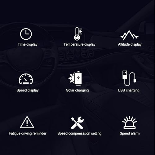 Miniatura 8 de Acouto Universal Auto HUD Proyector Multifuncional Velocímetro Vehículo de Carga Solar Pantalla de Video