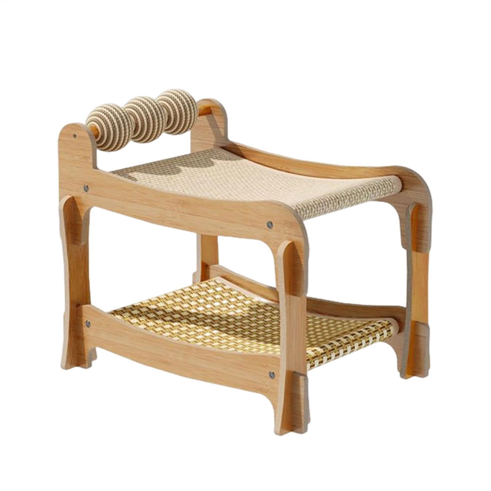 Cama Hamaca De Descanso Para Gatos Hamaca lavable de madera transpirable 2 | Rascador Cama Litera para Mascotas Felinas En Hogar, Dormitorio, Apartamento, Habitación, Salón, Residencia, Piso