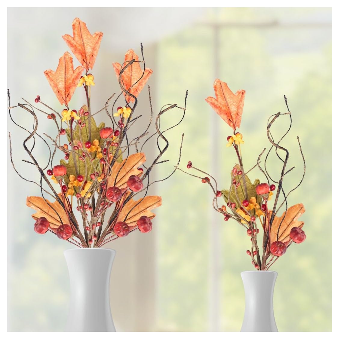 Factory Direct Craft Artificial Bittersweet and Putka Pods Stems Set of 4 - for Fall Decorating and Thanksgiving Displays (12 Inches High)