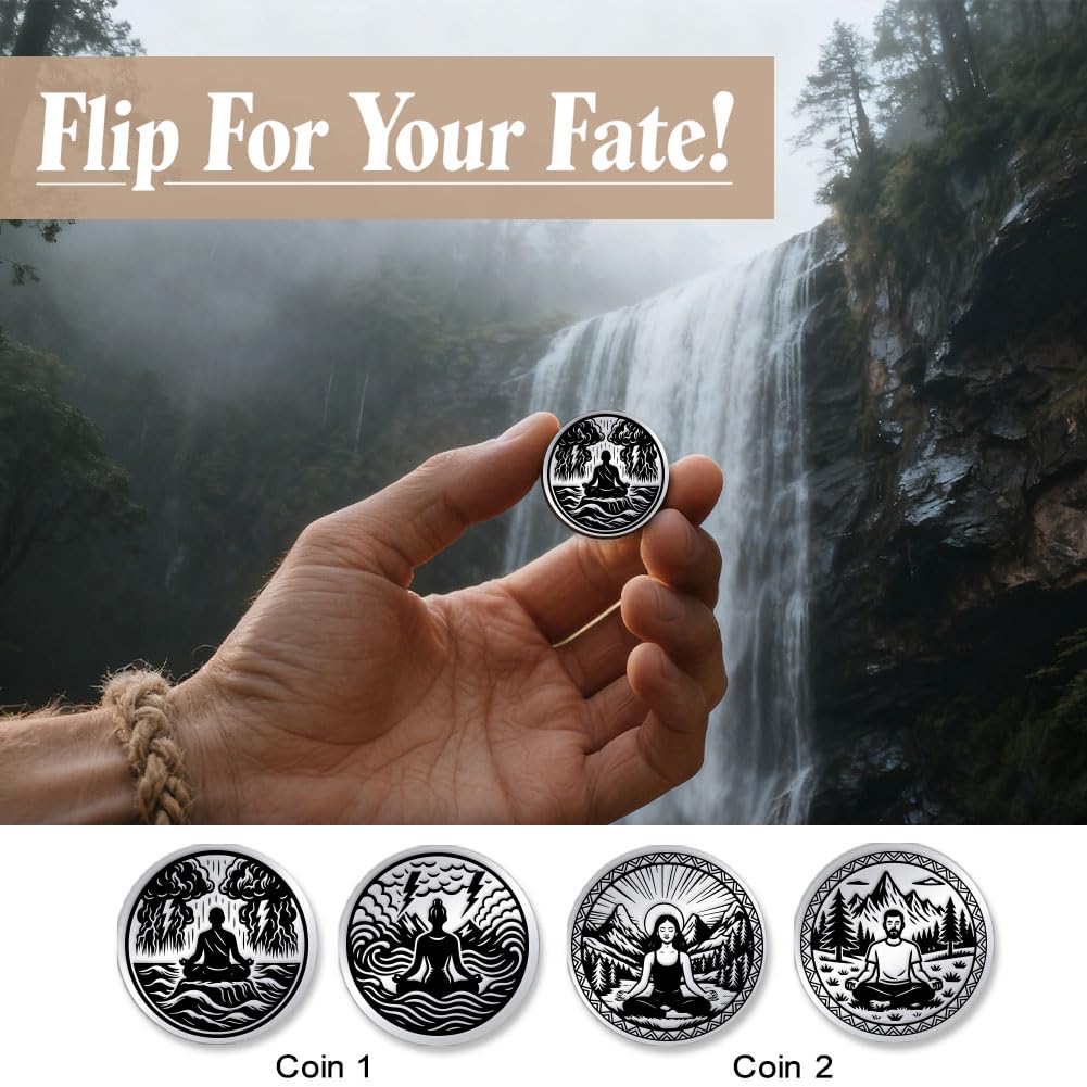 UNICRAFTALE 2Pcs 2 Styles Meditation Sitting Sobriety Coin Stainless Steel Recovery Medallions Serenity Peace within The Storm Sober Chip In Recovery Alcoholics Anonymous Gifts for Man Women - Image 4