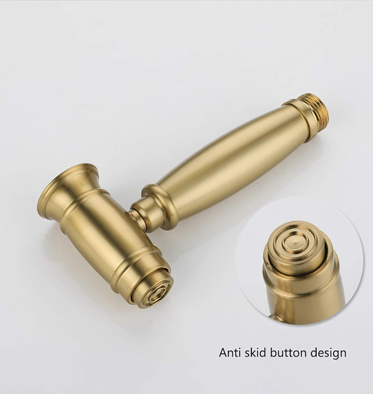Brushed Gold Handheld Bidet Sprayer for Toilet, Brass Wall Mounted Bathroom Cloth Diaper Sprayer Set with Cold and Hot Water, Toilet Bidet Sprayer Kit for Personal Hygien