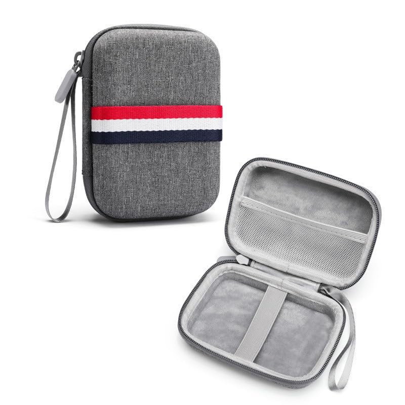 Hard Carrying Case for Handheld Game Consoles - Protective Shell and Accessories Storage Bag for Miyoo mini+ / Mini Plus and RG35XX Plus (Grey)