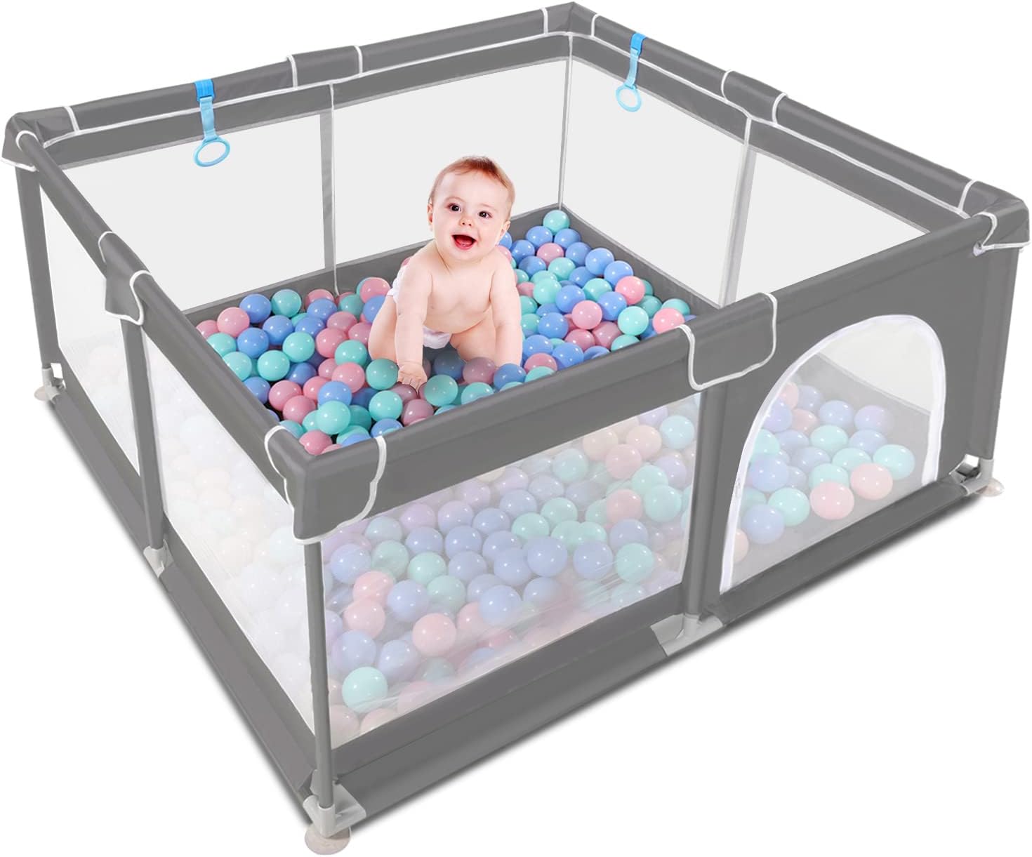 Parque infantil Flavery para niños pequeños, corralito grande para bebés, valla para bebés, centro de actividades para niños en interiores y exteriores con base antideslizante