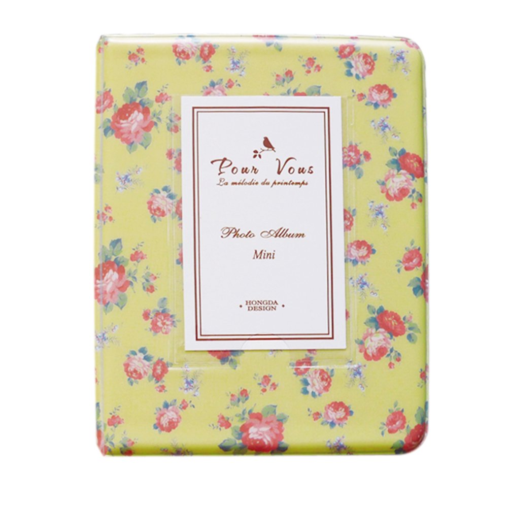 Trendyest Photo Album 64 Pockets Photo Album for Mini Fuji Instax Polaroid Name Card Yellow