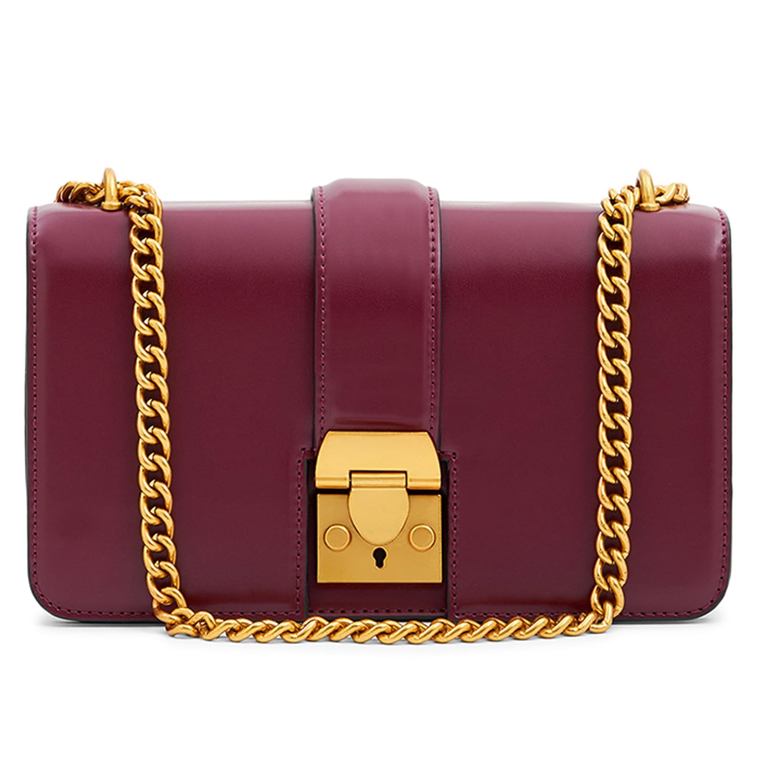 Miraggio Scarlet Solid Crossbody Bag with Convertable Sling/Shoulder Chain for Women (Wine)