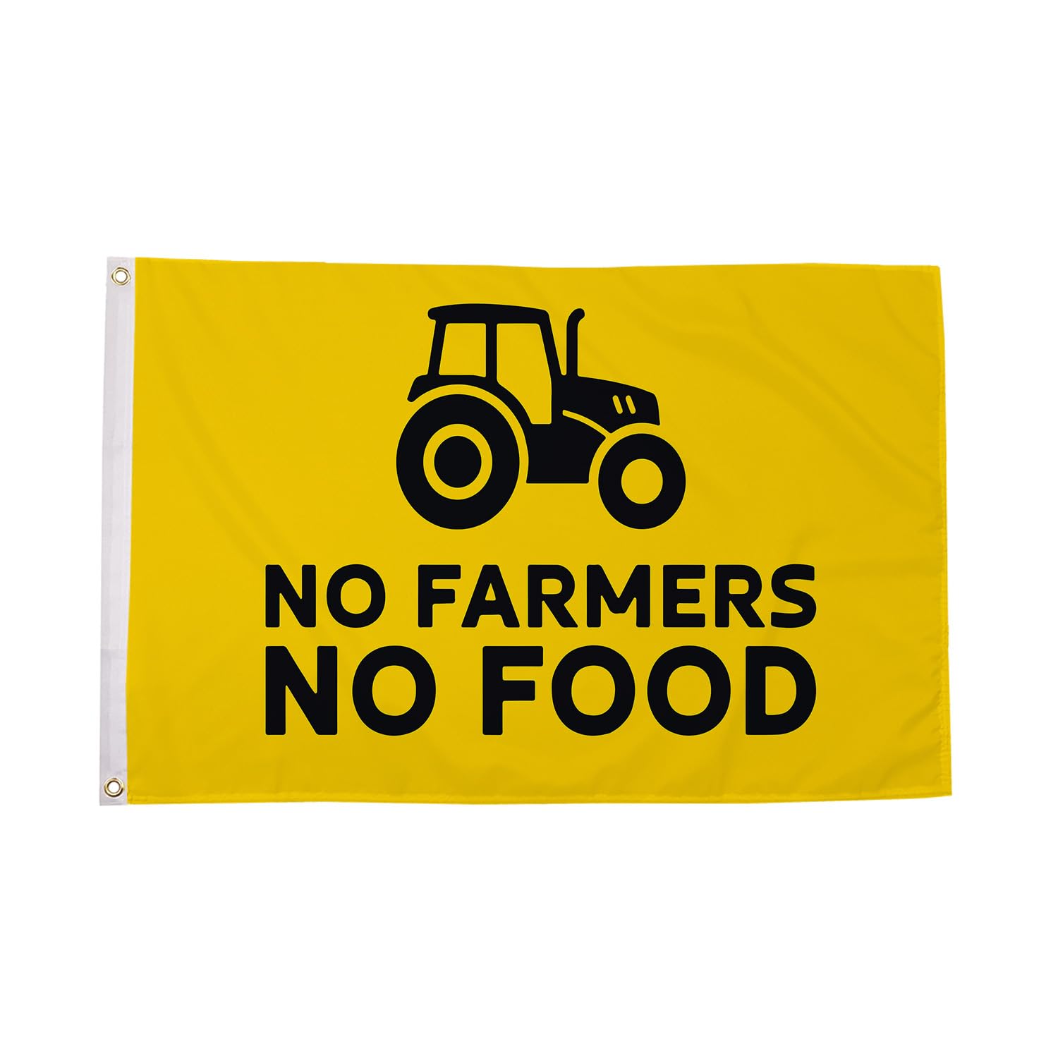 Flagtex No Farmers No Food Flag 5ft x 3ft (150cm x 90cm) Support British Farming Countryside Protest | Premium Polyester Brass Eyelets | Indoor Outdoor Wall Display Banner