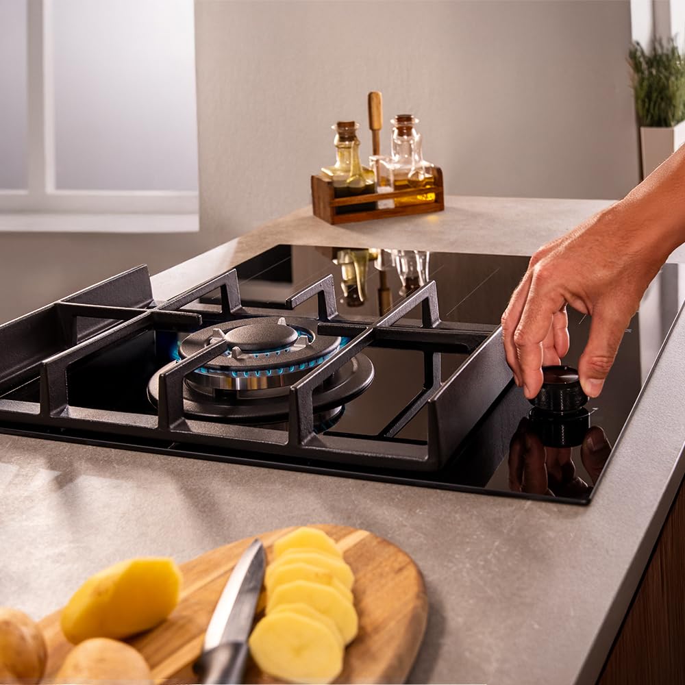 Cecotec Table de Cuisson Mixte Bolero Squad GI 3500 Hybrid FullFlex, 3,4 kW | Gaz et Induction du Puissance 3500 W, 9 Vitesses, Fonction Booster, Zone FullFlex, Fonction Keep Warm, Fonction Stop&Go