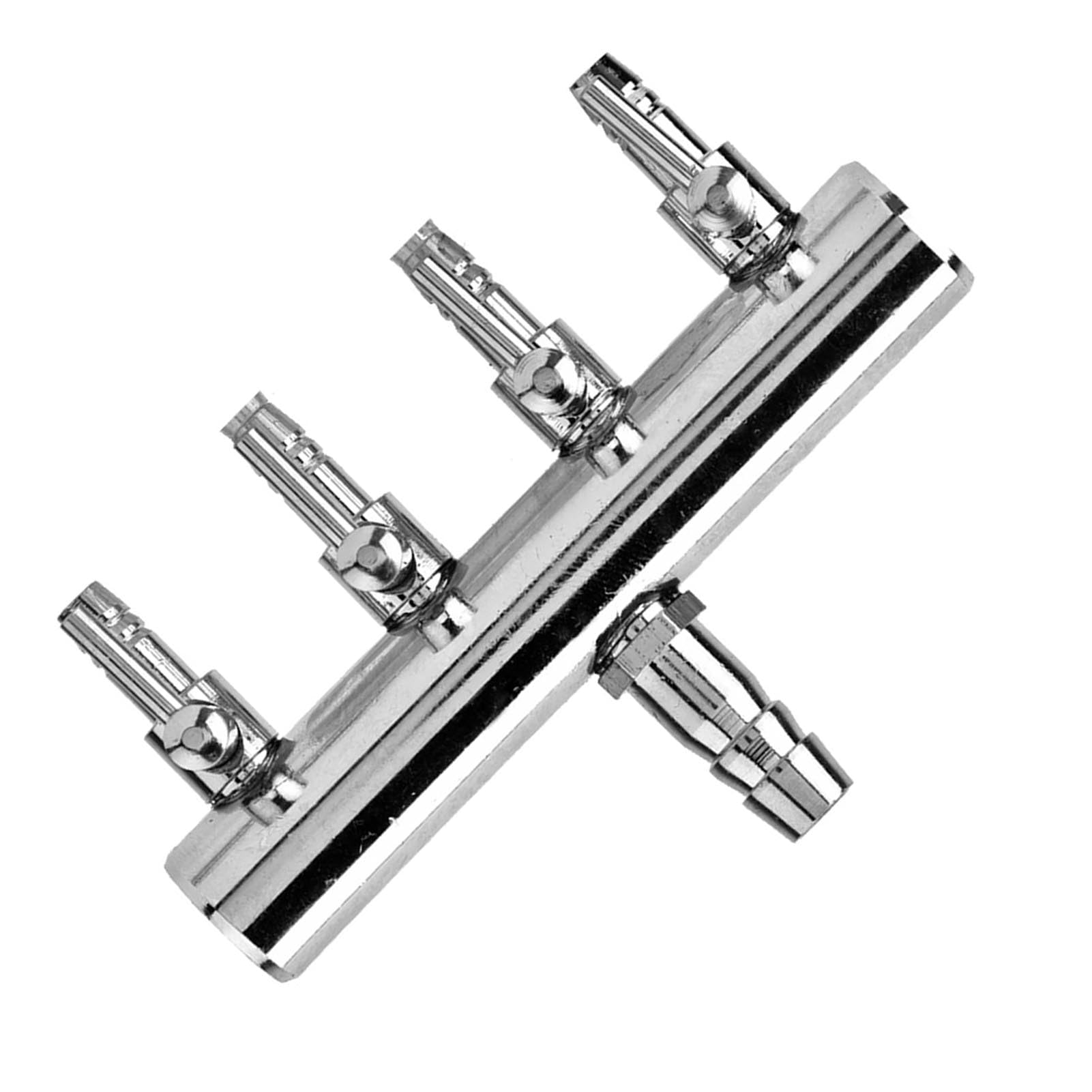 Cocoarm Válvula de Flujo de Aire para Acuario de Acero Inoxidable, Válvula de Control Duradera para Aireación de Oxígeno, Divisor Ajustable para Peceras y Acuicultura de 8 Mm a 4 Mm (Cabezal Divisor