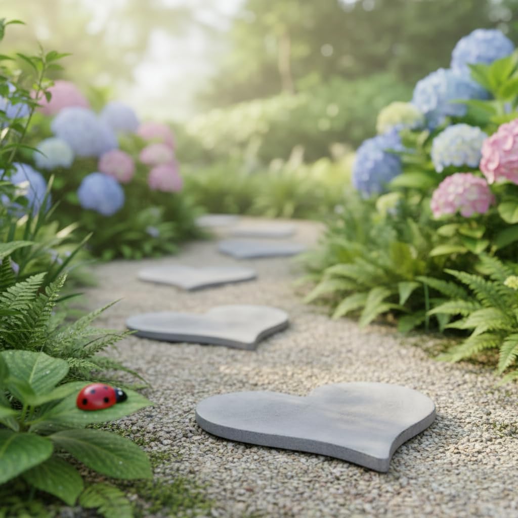 Comfy ora in ghisa Garden Stepping Stone – Cuore, beige