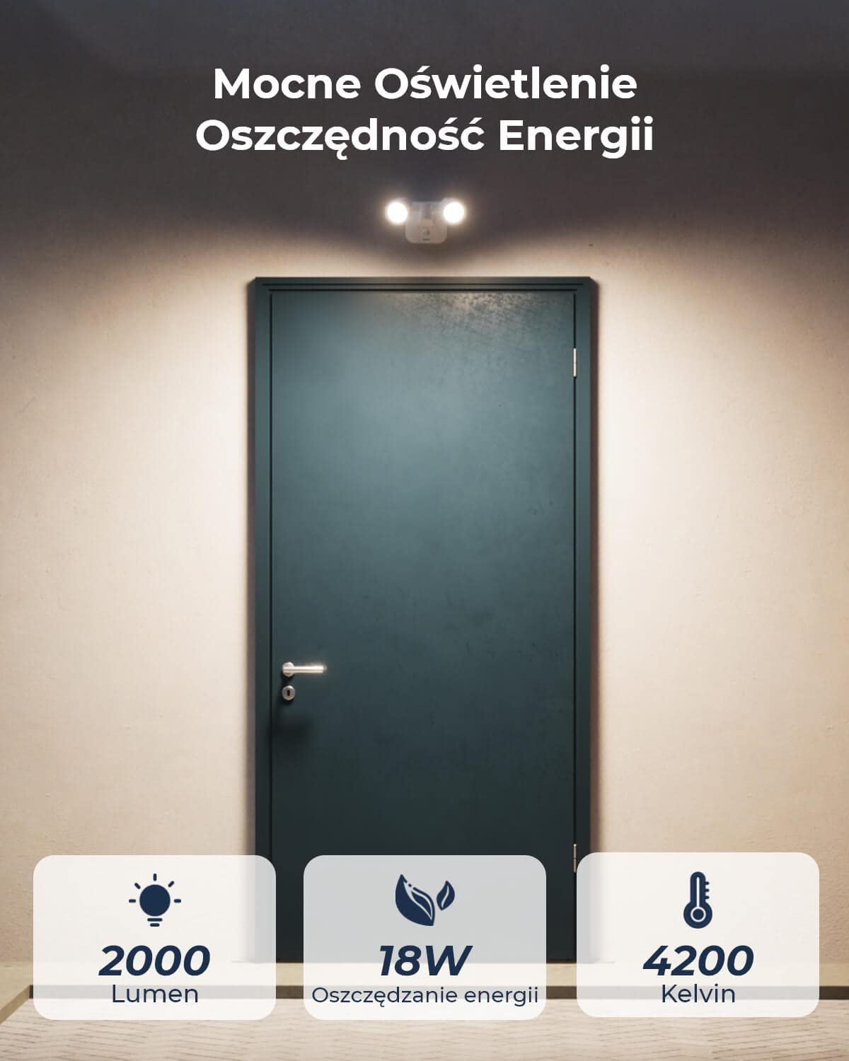Reolink Floodlight WiFi do Zewnętrznej Kamery Bezpieczeństwa, Oszczędność Energii, Wbudowany Czujnik PIR, Połączony z Kamerami Reolink, 3 Tryby Oświetlenia, WiFi Floodlight | Oszczędność energii, wbudowany czujnik PIR, połączony z kamerami, 3 tryby światł