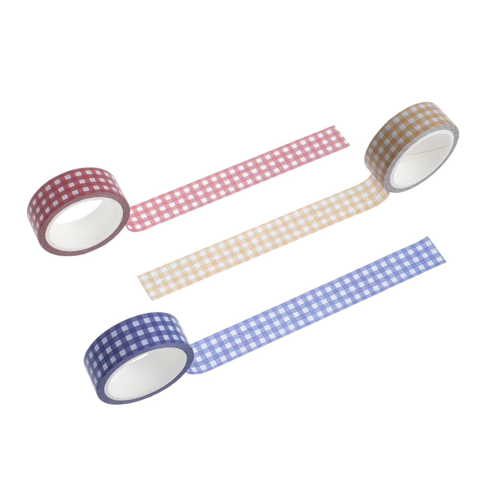 Angoily 3 Sätze Vintage Gitter Klebeband Retro Dekorative Tapes Für Diy Handwerk Scrapbooking Und Buchdekoration Rot Blau Gelb 12 Rollen * 3