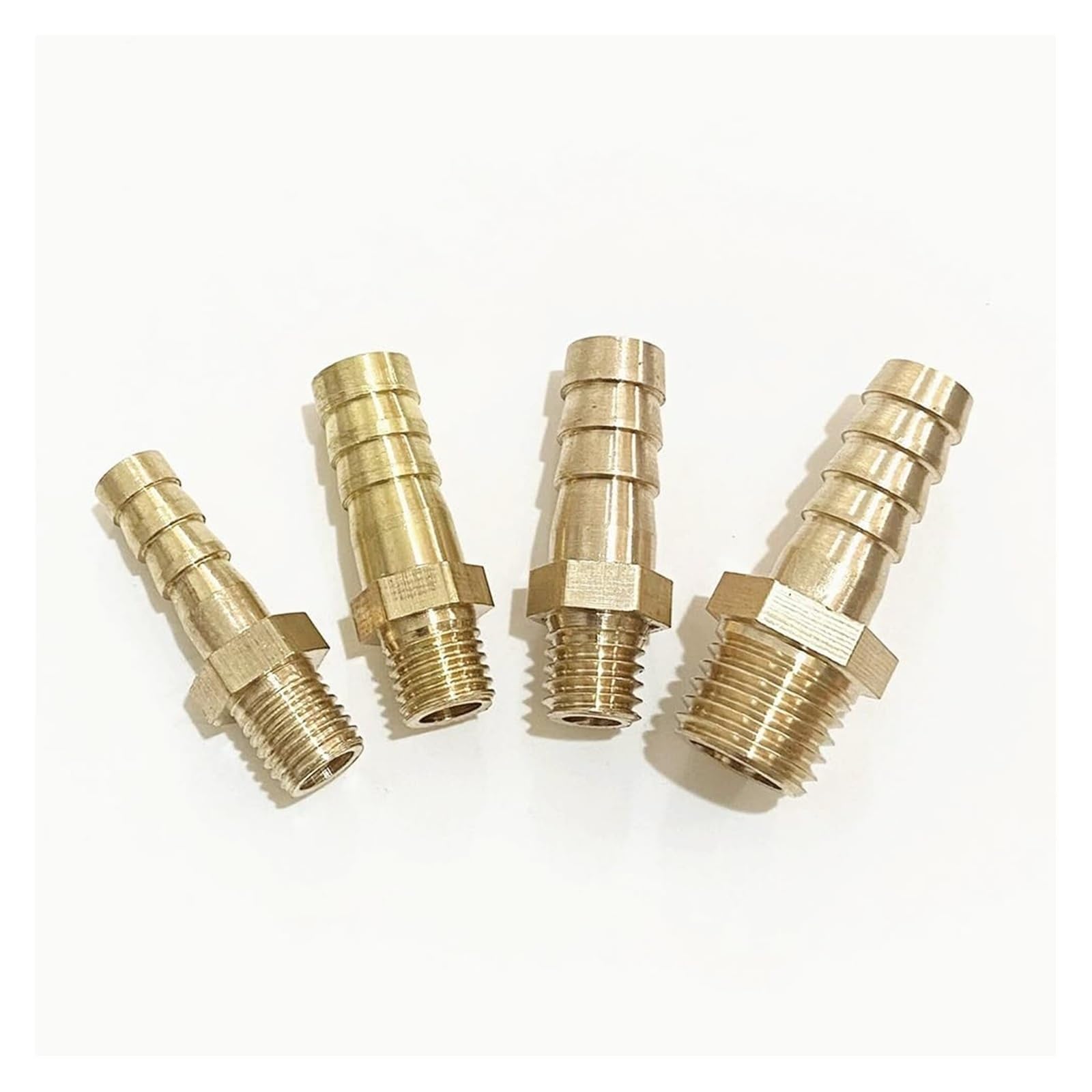 Conectores para tuberías, Conector de púas latón for Manguera, Rosca Macho métrica, 5 uds., for riego Industrial(M12x1.5 to 6 mm)
