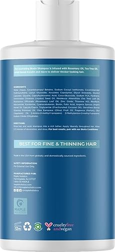 Miniatura 4 de Champú de biotina vegana y aceite de biotina para el cabello, champú grande para engrosar el cabello y suero de biotina para el crecimiento del