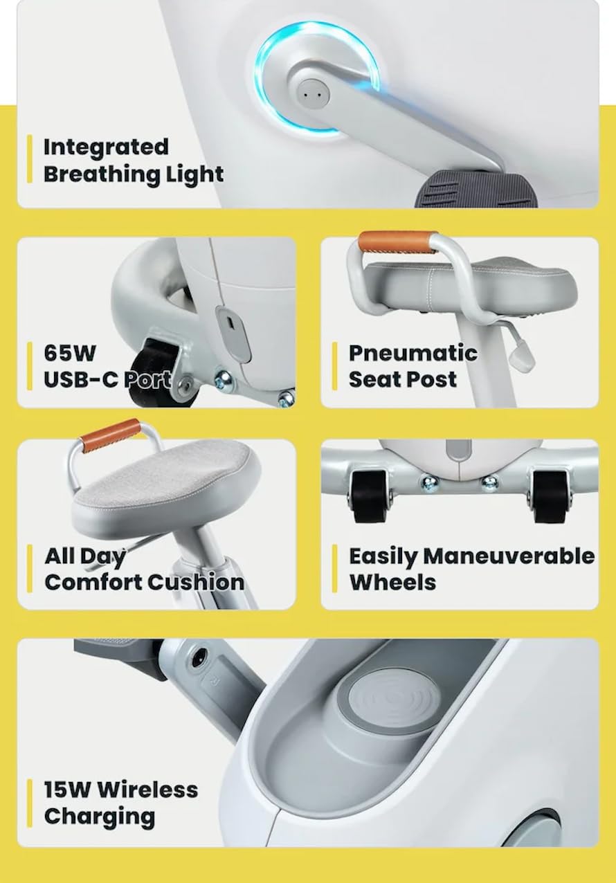 LifeSpan Ampera Desk Bike – stromerzeugendes Schreibtisch-Fahrrad fürs Büro | Stromerzeugendes Desk Bike fürs Büro – leise & höhenverstellbar