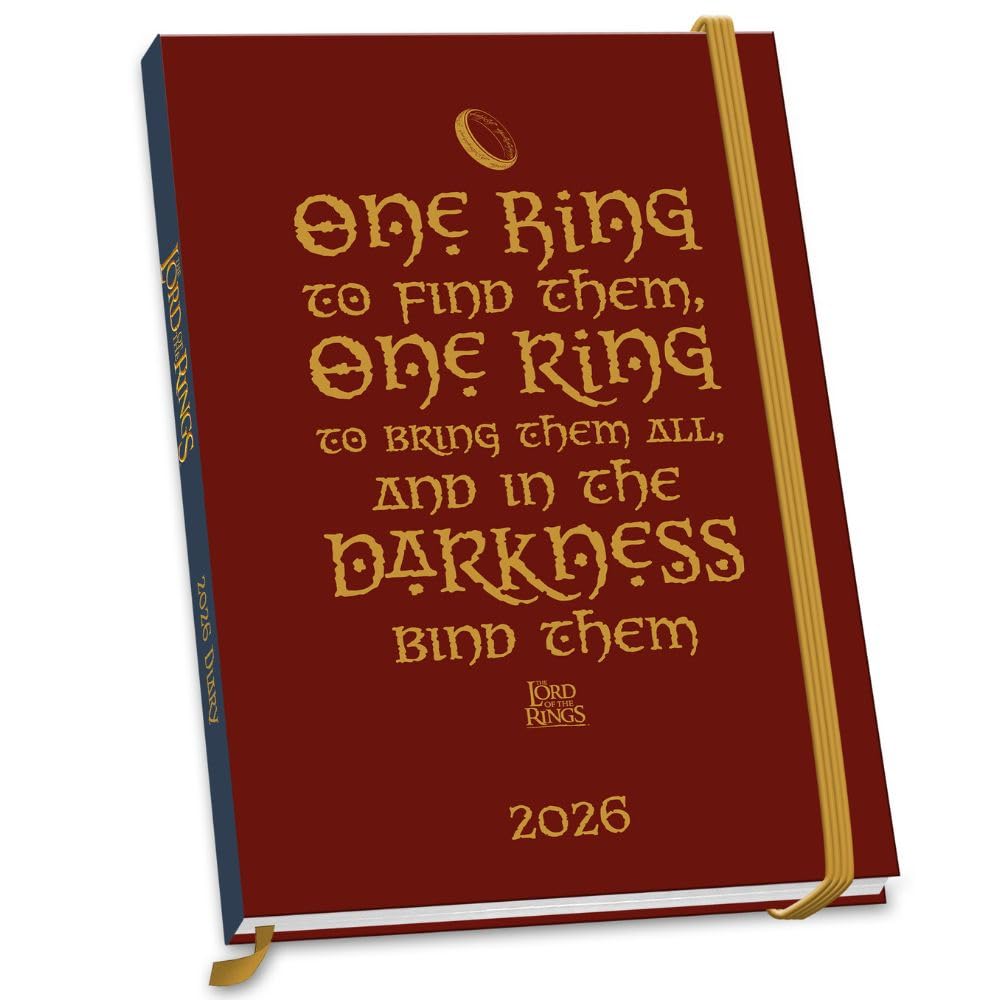2026 DIARY THE LORD OF THE RINGS MOVIE WEEK TO VIEW HARDBACK A5 DIARY OFFICIAL PRODUCT