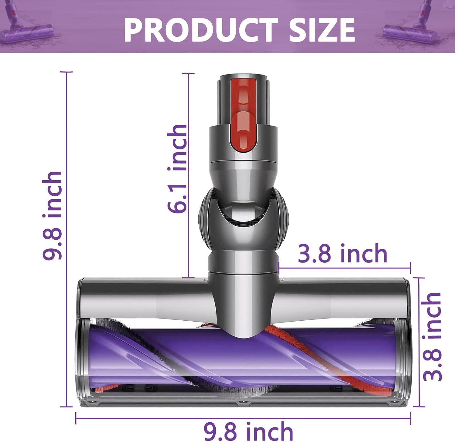 Szczotka kompatybilna z Dyson V7, V8, V10, V11, V15, SV10, SV11, SV12, SV14, SV15, SV22, SV25, SV27, SV28, SV37, część zamienna, głowica czyszcząca z napędem bezpośrednim, turbina, dysza podłogowa