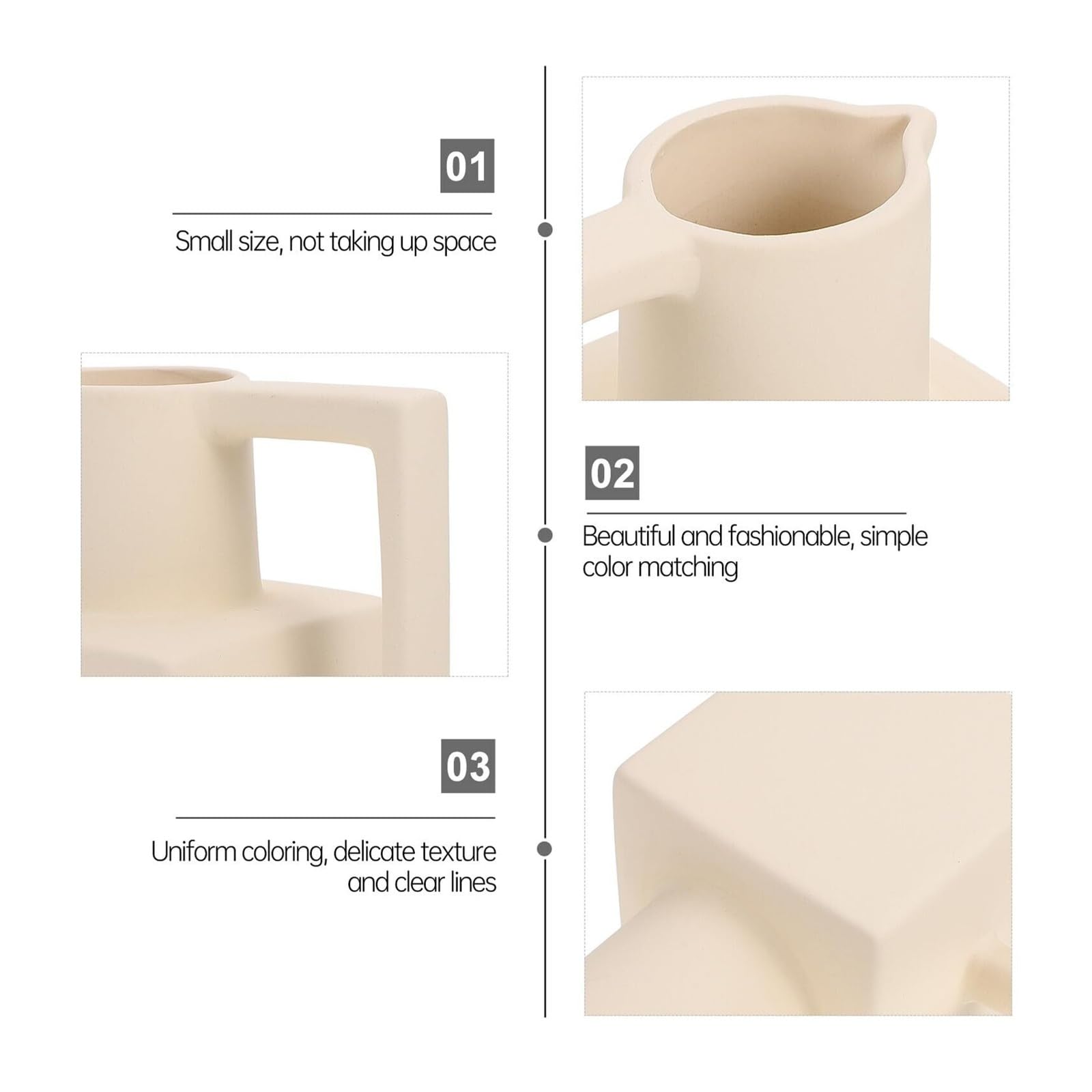 Wystrój pokoju retro ceramiczny wazon na kwiaty, mały pulpit dekoracyjny beżowy porcelana rzemiosło wnętrze designerskie prezenty