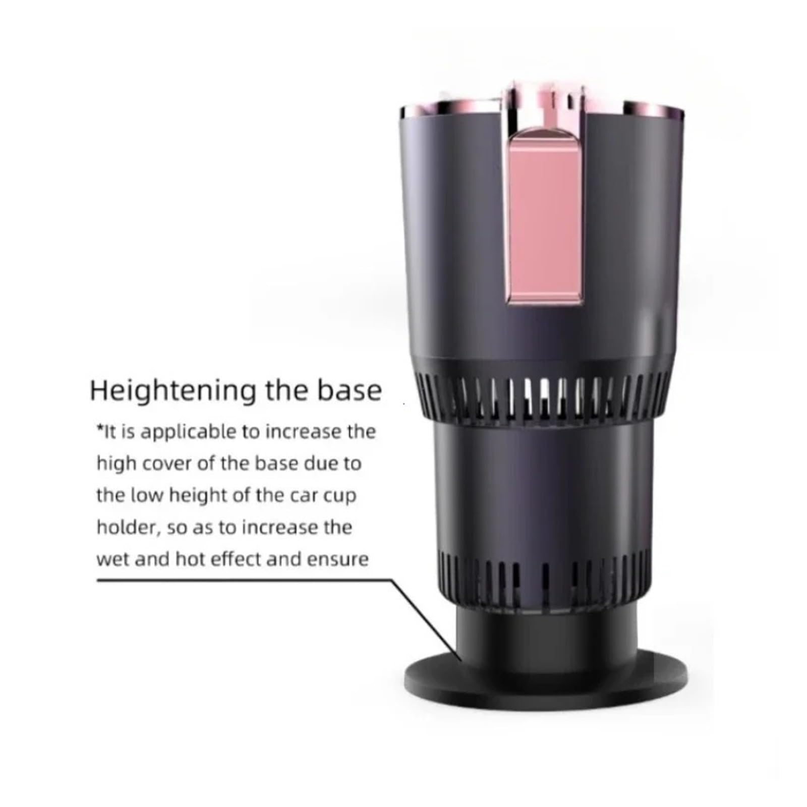 Porta Vasos Universal Coche Soporte Bebidas Frías Calientes 2 En 1 Coche Refrigeración Rápida Hogar Refrigeración/calefacción Pantalla Táctil Taza Portas Botellas Coches(Black Rose Gold)