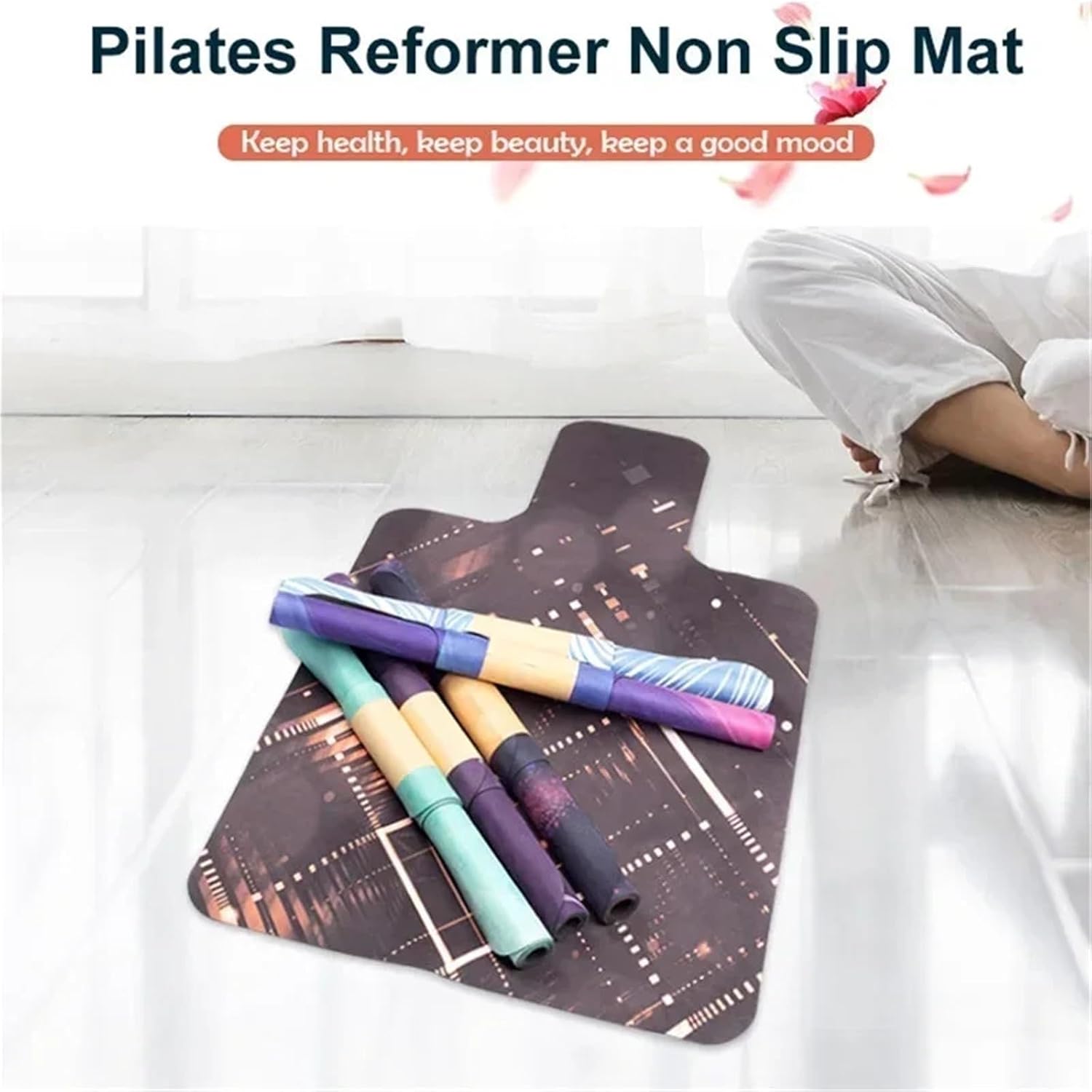 Yoga Mat Pilates Reformer Pad Suede Rubber Bed Soft 、Comfortable Training Positioning Non Slip Rug
