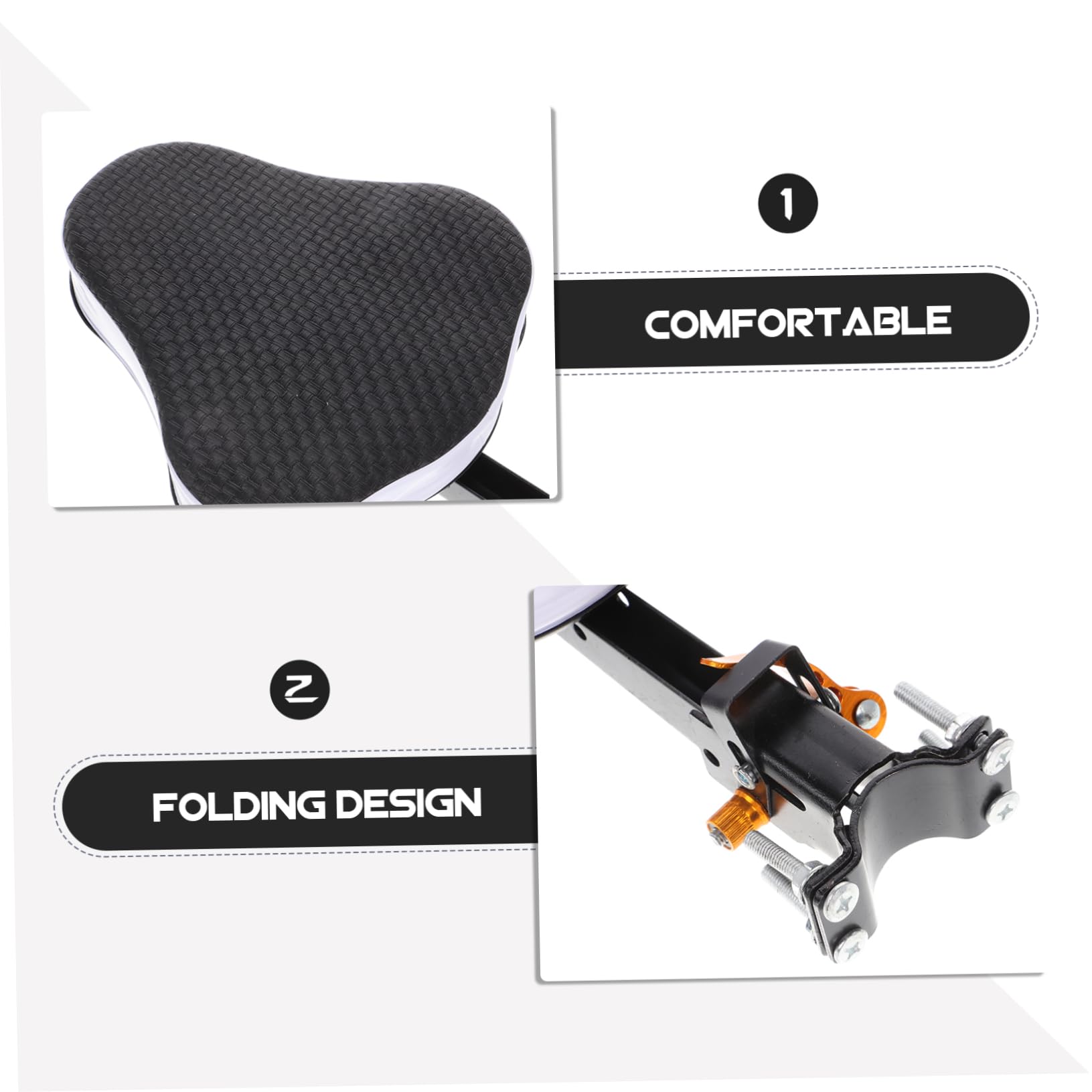 Mipcase Seggiolino Bici Anteriore per Cuscino in Schiuma e Struttura al Carbonio, Regolabile e Resistente per Mountain Bike