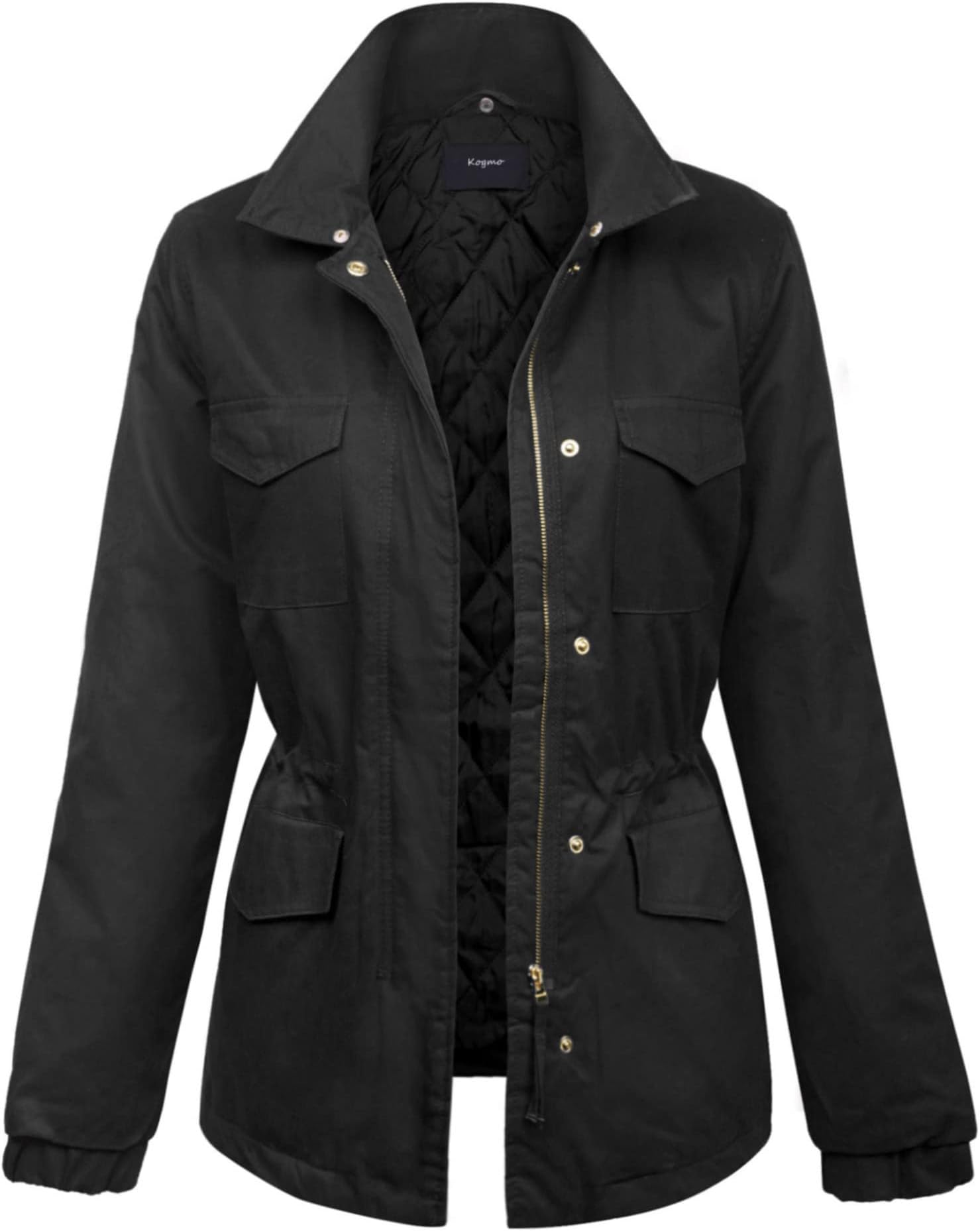 KOGMO Womens Military Anorak Safari Jacket with Pockets
