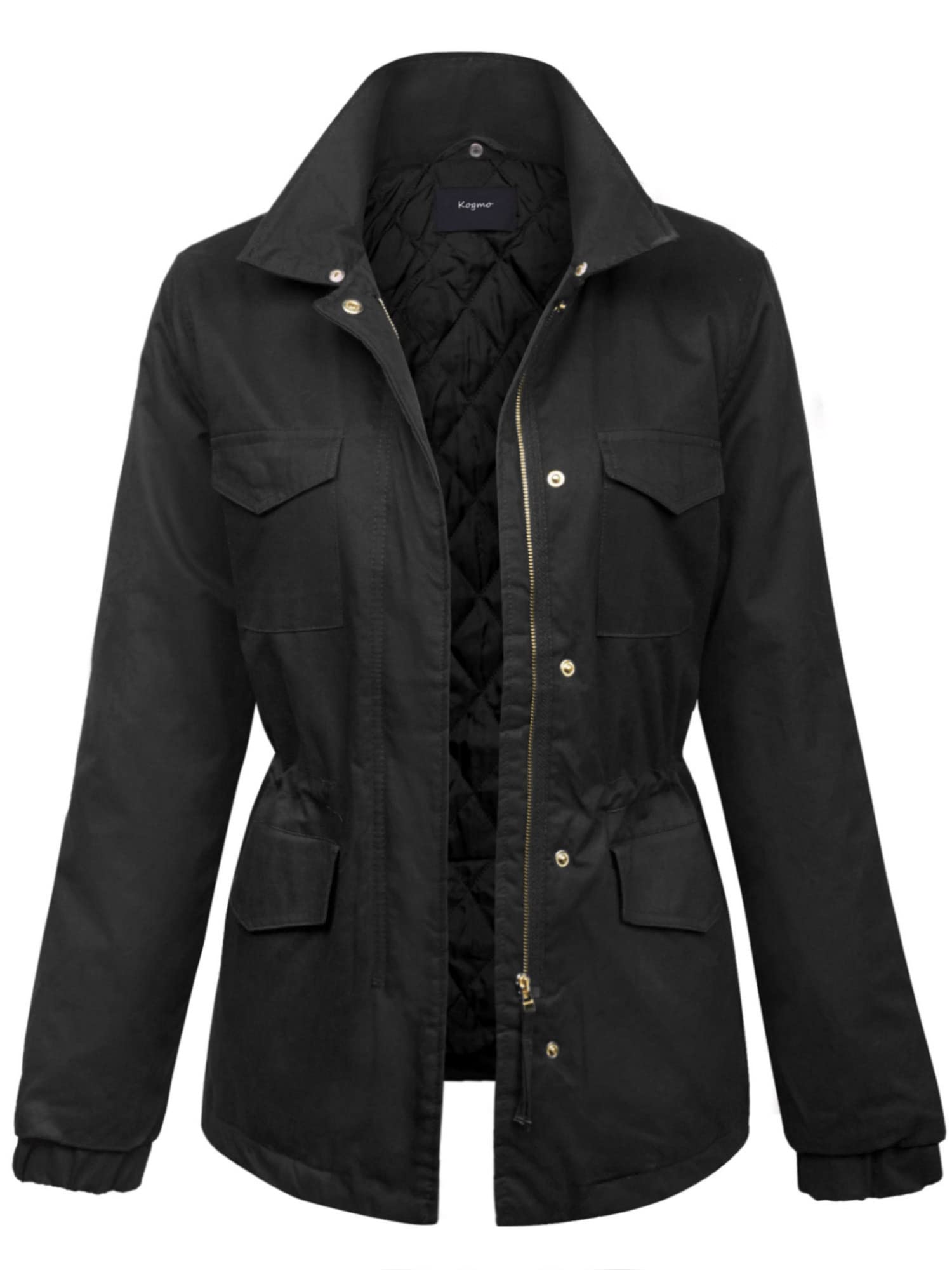 KOGMO Womens Military Anorak Safari Jacket with Pockets