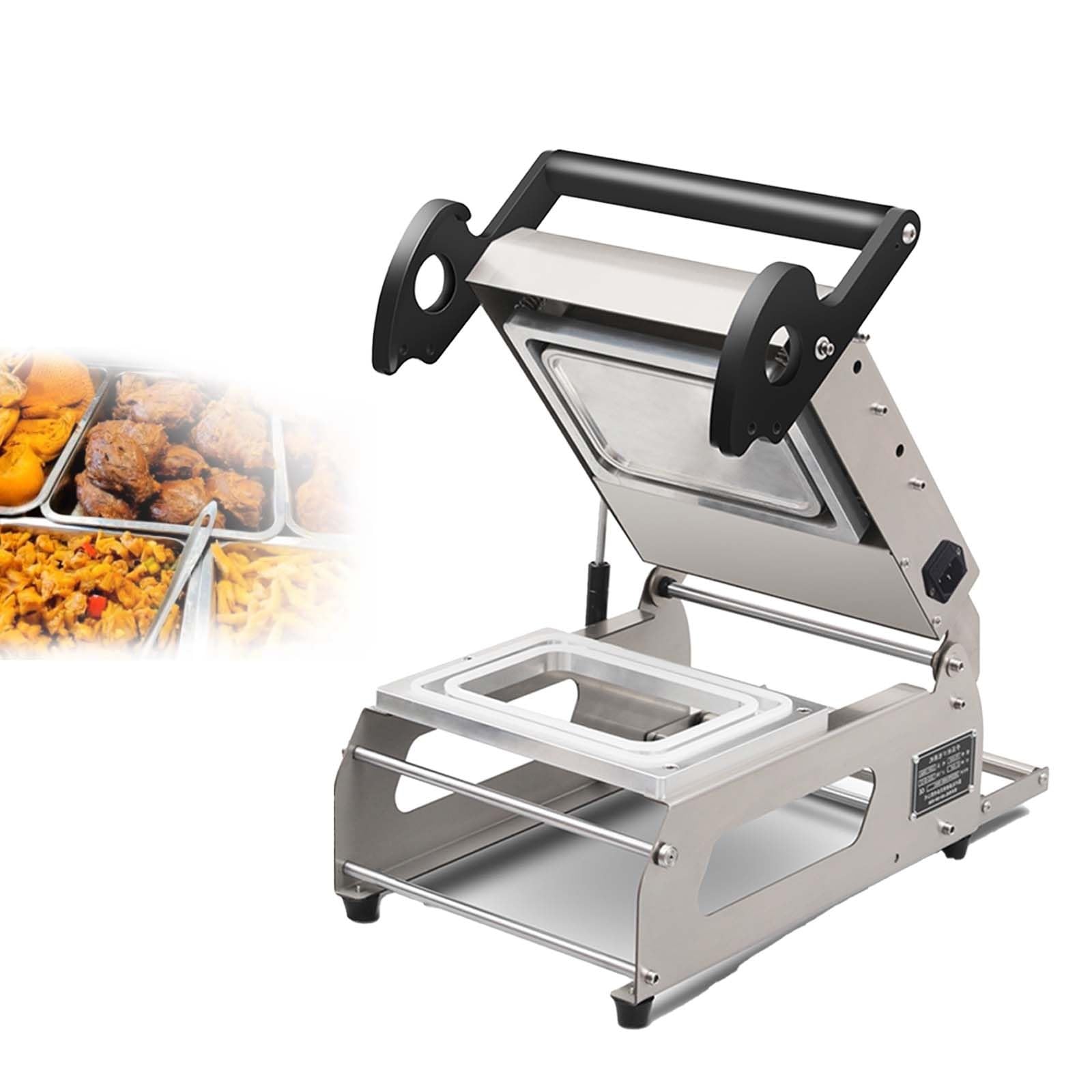 Sigillatrice semiautomatica per vassoi in acciaio inox, 140 x 200 mm, funzionamento silenzioso per scatole da asporto, carne, gastronomia