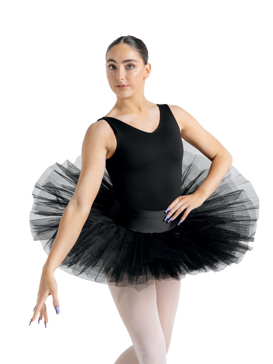 Women's Seven Layer Practice Tutu for Every Ballet Dancer - Black, Small